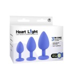 Heart Light Silicone Anal Kit Blue 